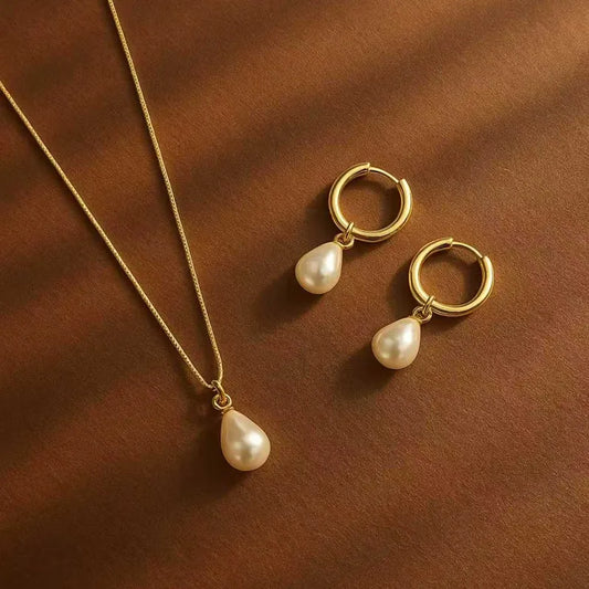 Σετ ατσάλι κολιέ και σκουλαρίκια-SET008