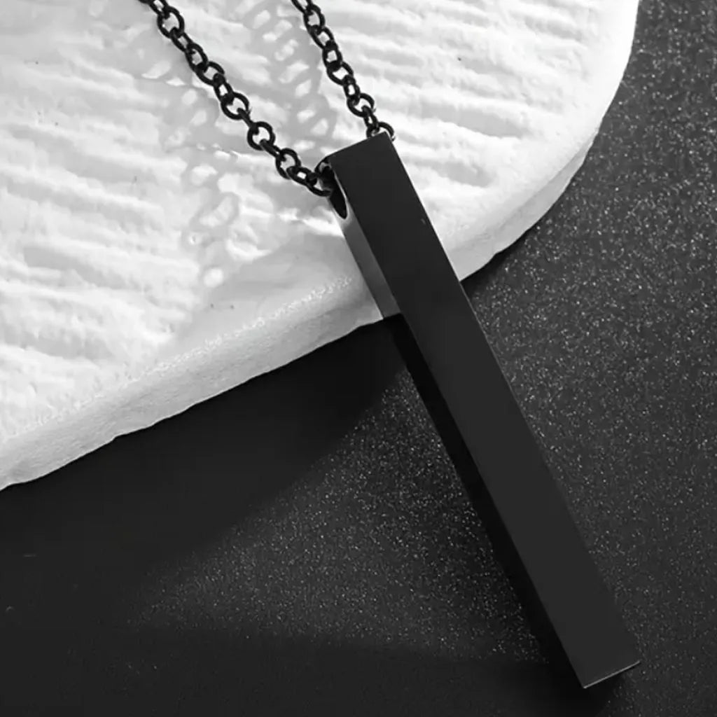 Κολιέ μαύρο ατσάλι stick-NE502