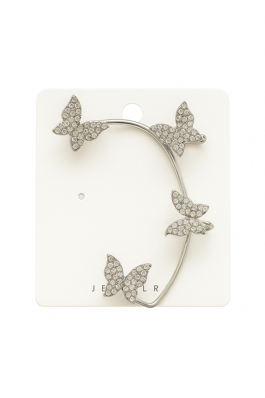 Σκουλαρίκι ορειχάλκινο με πεταλούδες - w408