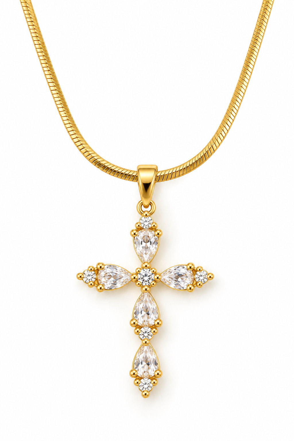 Collana fiore in acciaio con pietre verdi - NE672