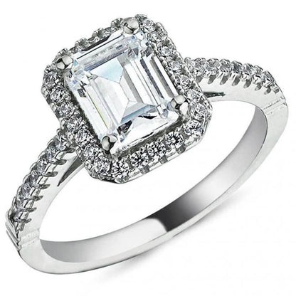 Sch925 silver ring with rectangular zircon-r221