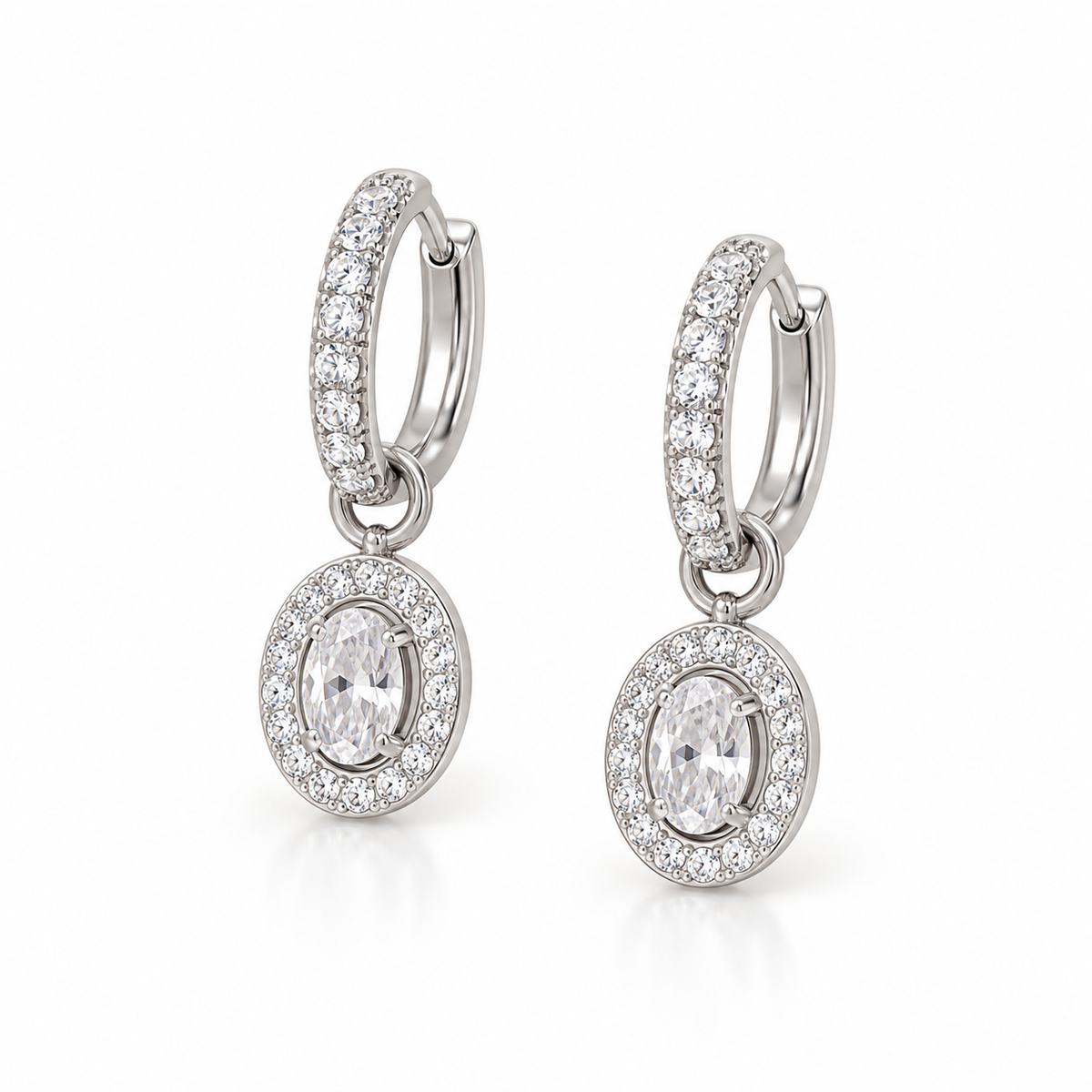 Boucles d'oreilles acier doré et pierres marron - EA320