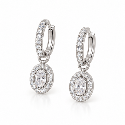 Boucles d'oreilles acier doré et pierres marron - EA320