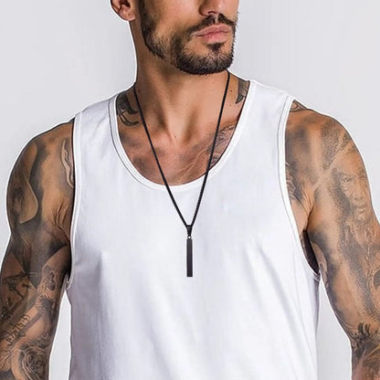 Κολιέ μαύρο ατσάλι stick-NE502