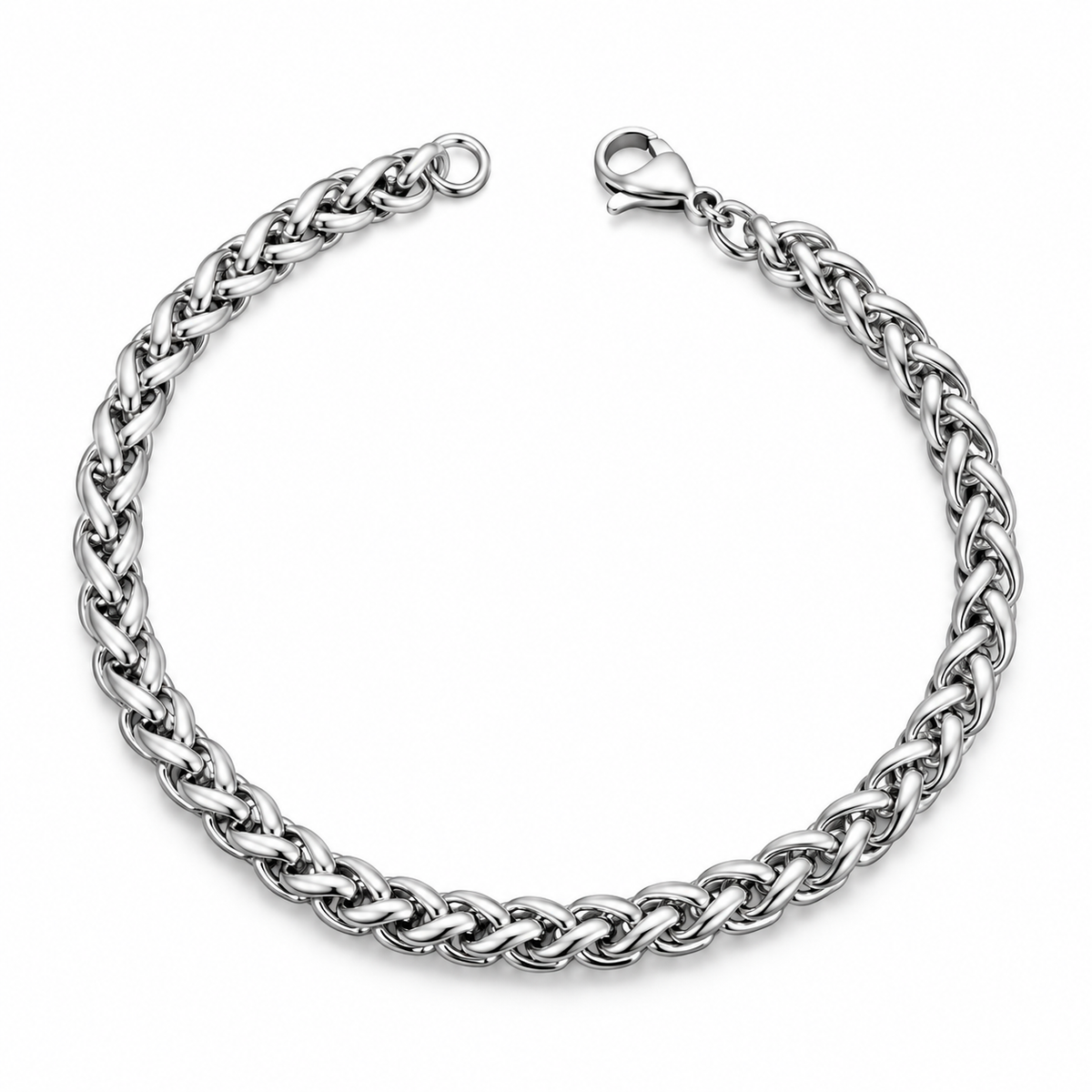 Bracelet chaîne argent acier - BR293