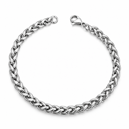 Bracelet chaîne argent acier - BR293