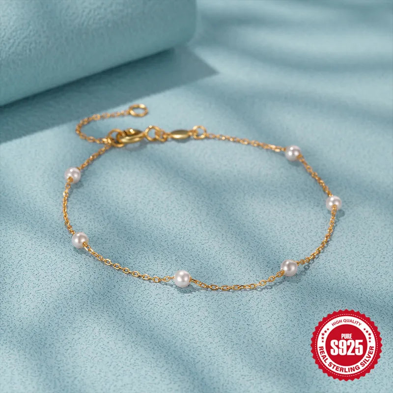 Bracelet Gold Silver S925 with Perlitsa-B270