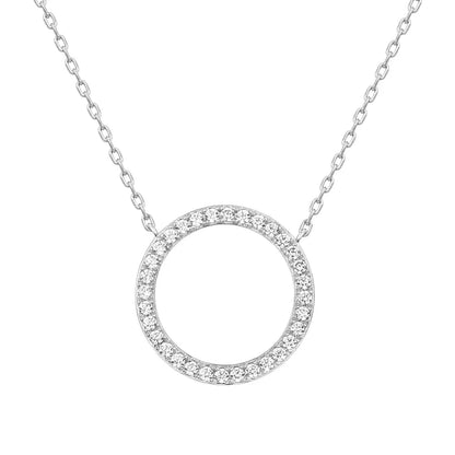 Silver necklace s925 cycle with crystals-Ne452