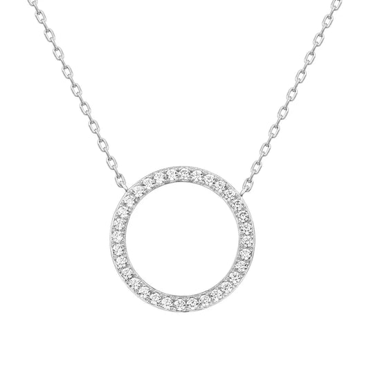 Silver necklace s925 cycle with crystals-Ne452