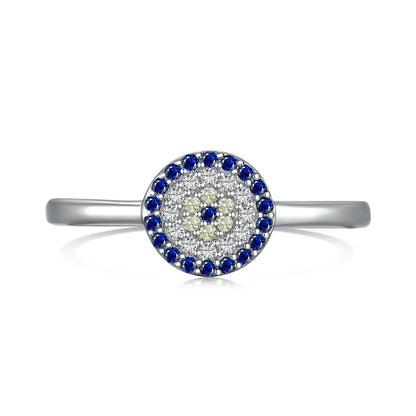 Silk S925 ring with silver and blue zircon-r149