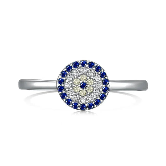 Silk S925 ring with silver and blue zircon-r149