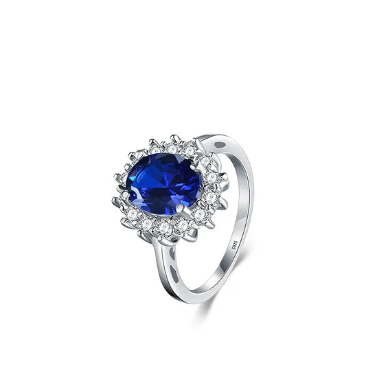 Silver ring S925 Zafrene blue -r242