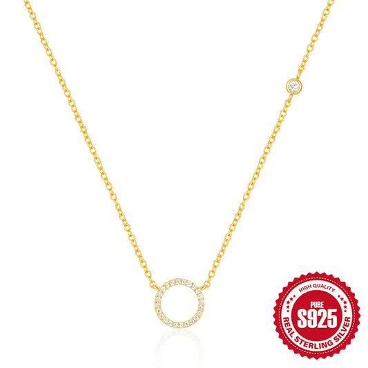 Necklace gold silver S925 with zircon-ne122