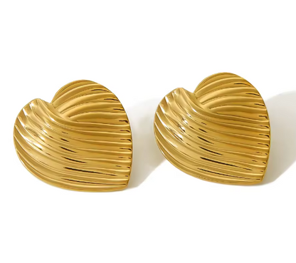 Brass heart earrings - EA160