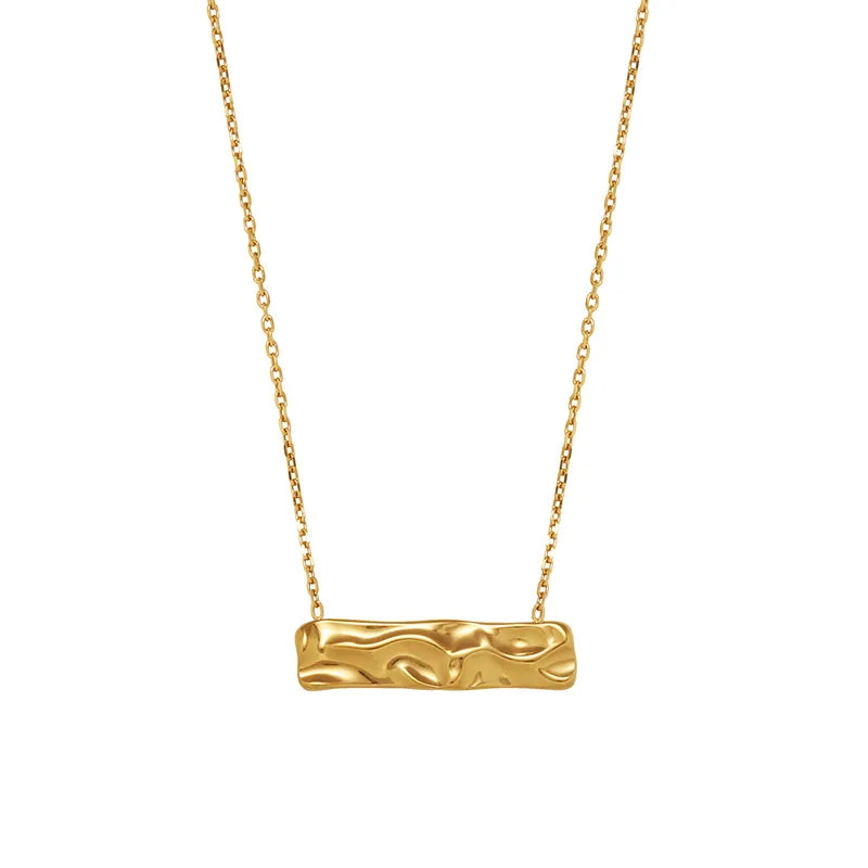 Colier din oțel lingot de aur-NE020