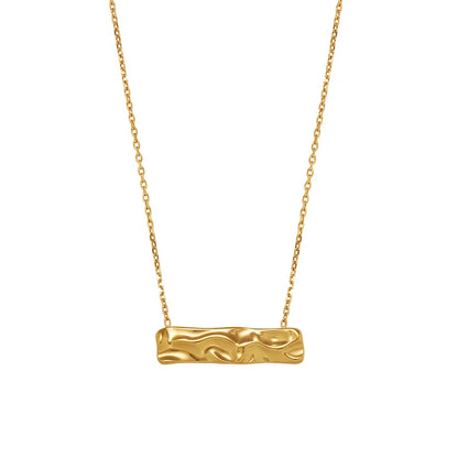 Colier din oțel lingot de aur-NE020