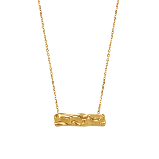 Colier din oțel lingot de aur-NE020