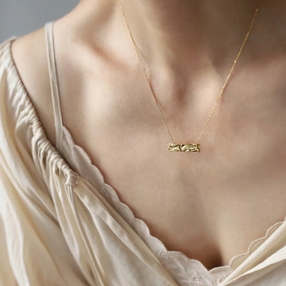 Colier din oțel lingot de aur-NE020