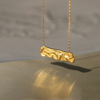 Colier din oțel lingot de aur-NE020