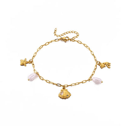 Βραχιόλι ποδιού ατσάλινο κρεμαστά - AN038