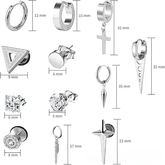 Σετ 12 ζευγάρια ατσάλι-SET018