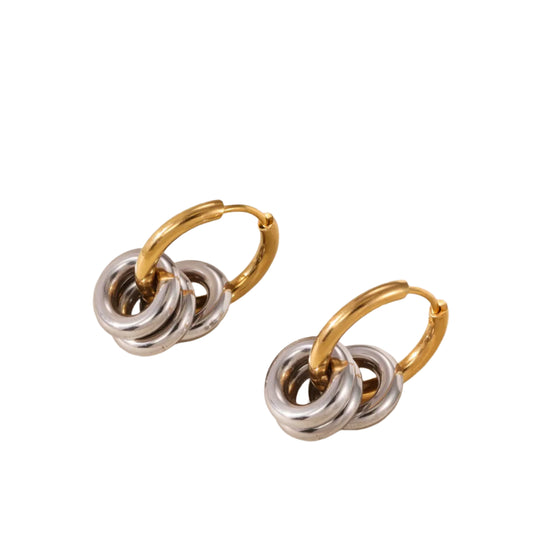 Earrings gilded steel with silver racks-ea297