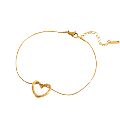 Bracelet gilded steel with heart-br212