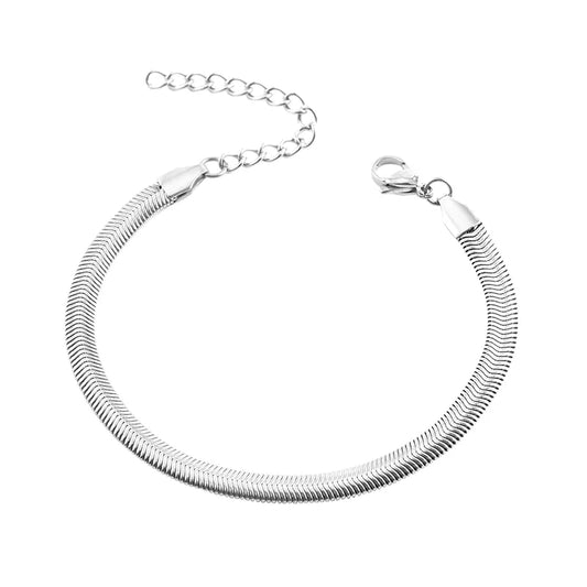 Bracelet Silver Flat Chain-Br199