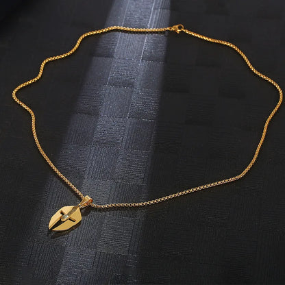 Κολιέ επιχρυσωμένο ατσάλι περικεφαλαία-NE492