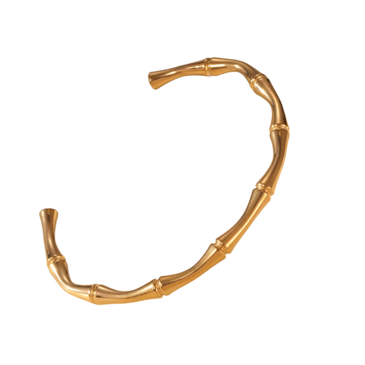 Bracelet Gold Plot Open Bamboo-Br229