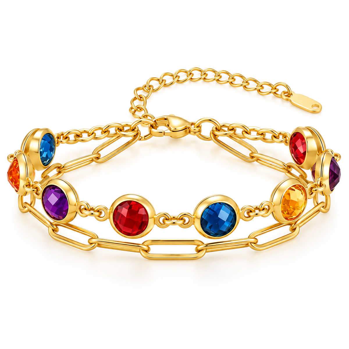 Pulsera de acero con circonitas sintéticas - BR261