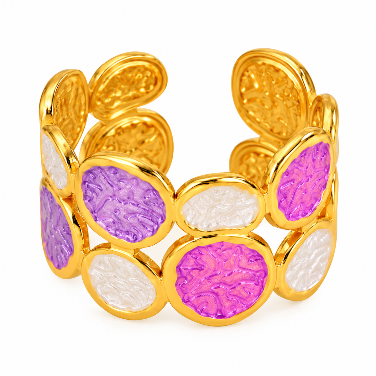 Anello in acciaio con sfumature rosa - R075