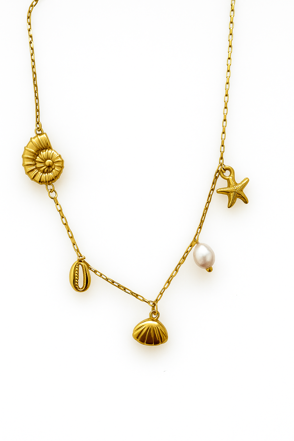 Steel necklace with shells - w320