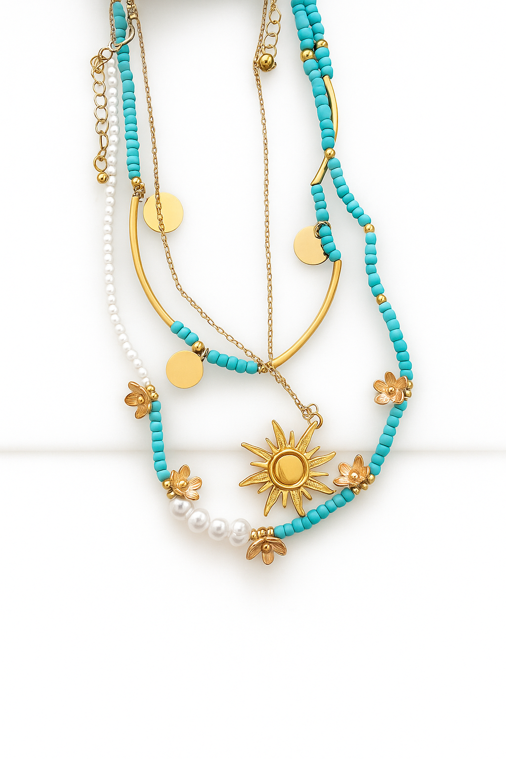 Brass necklace set -w348