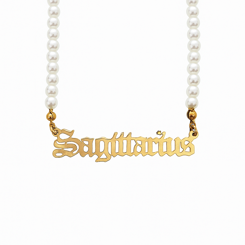 Cercei din alamă cu perle din Săgetător - w357