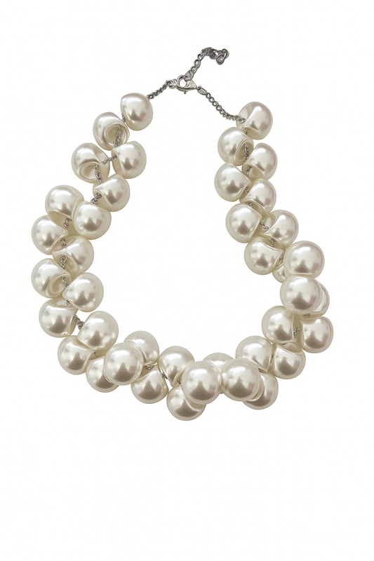 Κολιέ με ακρυλικές πέρλες - w361