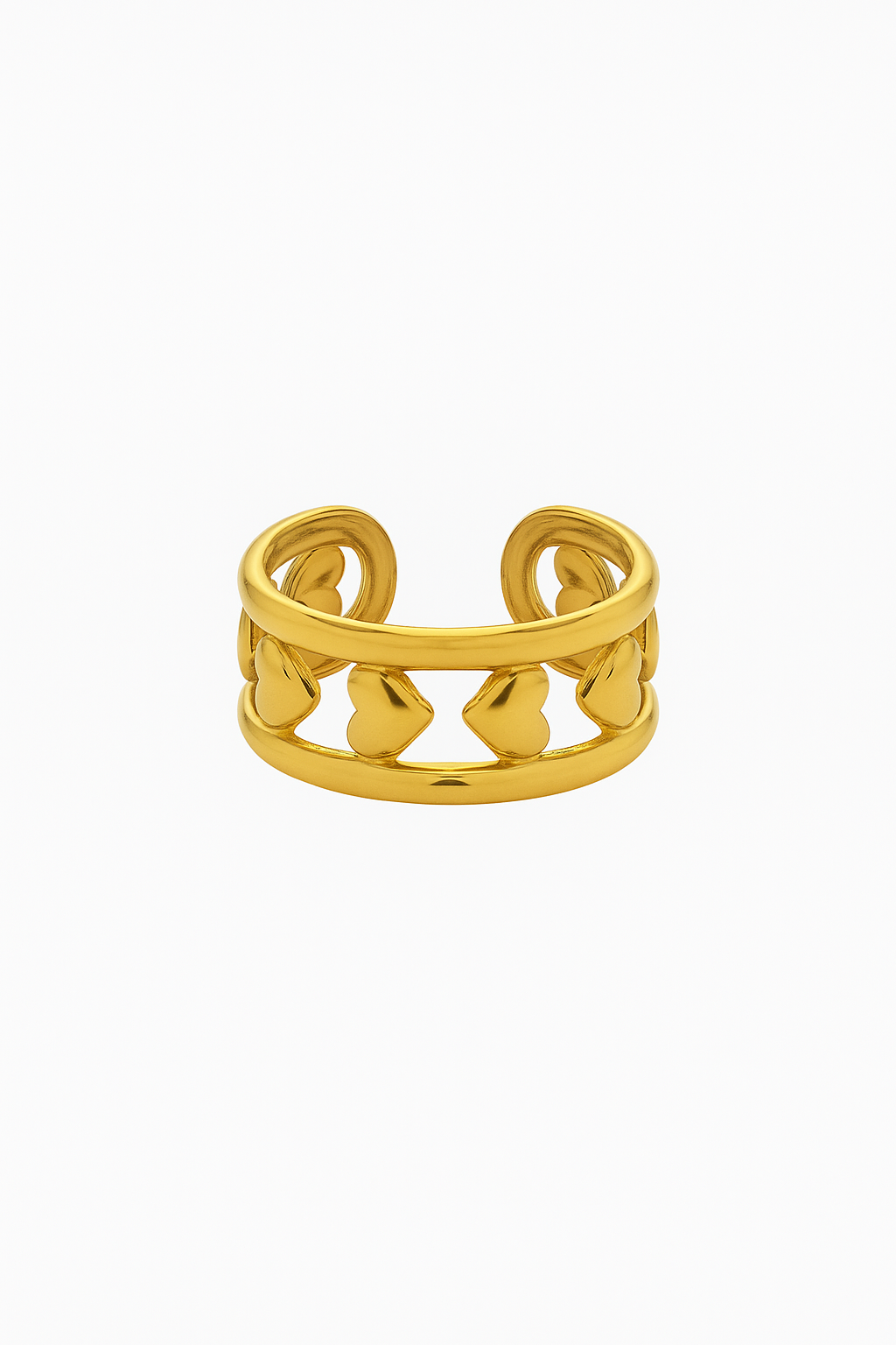 Steel ring with hearts - w382