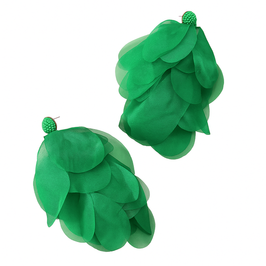 Σκουλαρίκια τούλινα πράσινα - w390