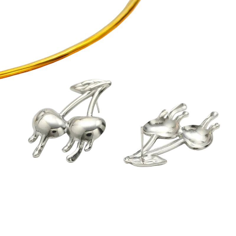 Cercei din oțel cu cireșe - EA833