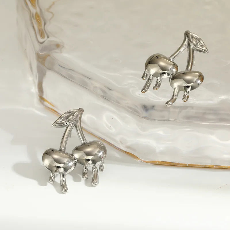 Cercei din oțel cu cireșe - EA833