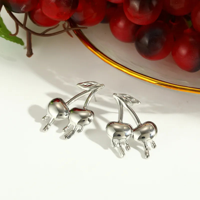 Cercei din oțel cu cireșe - EA833