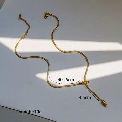 Colier din otel auriu cu mesteacan-NE046