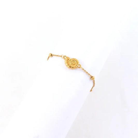 Βραχιόλι ποδιού επιχρυσωμένο ατσάλι με κοχύλι - AN088