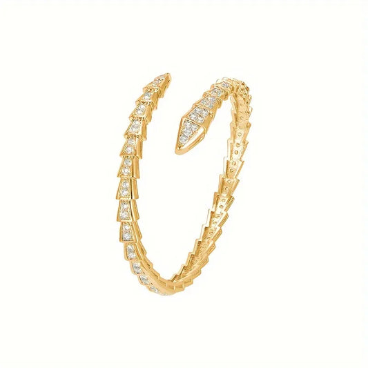 Bracelet Open Snake Design with Zircon-Br157