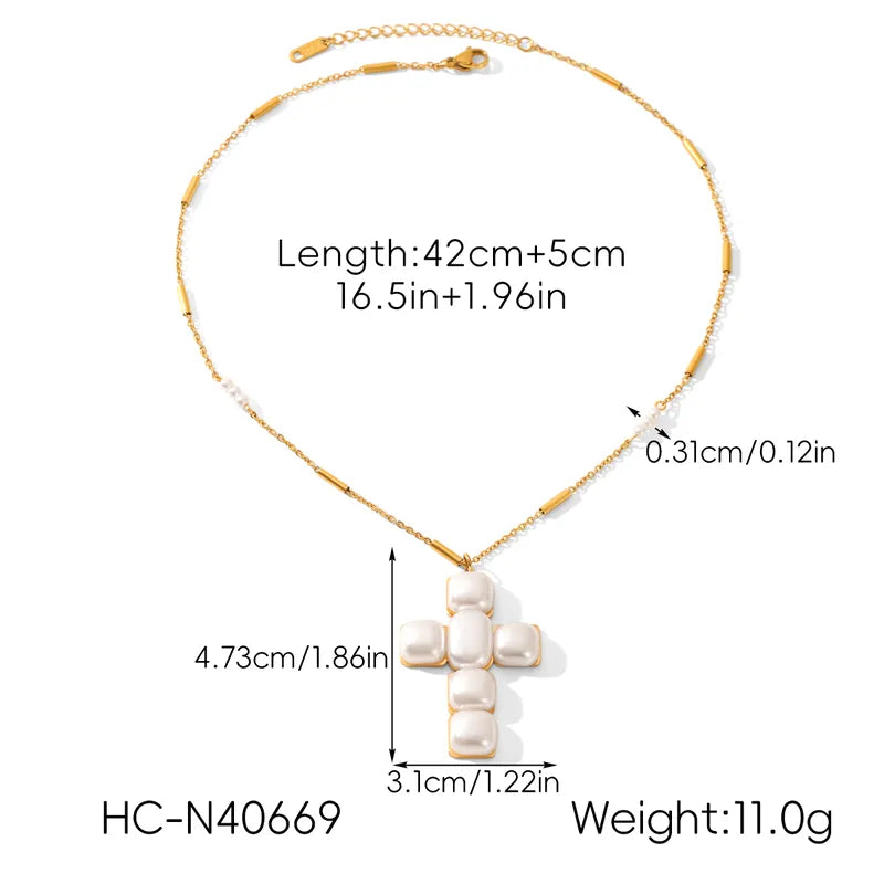 Κολιέ ατσάλινο με σταυρό - w597