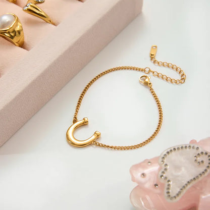 Βραχιόλι επιχρυσωμένο ατσάλι πέταλο με zircon-BR232