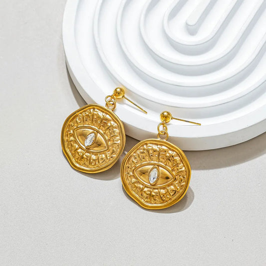 Steel shell earrings white with pearl - EA756