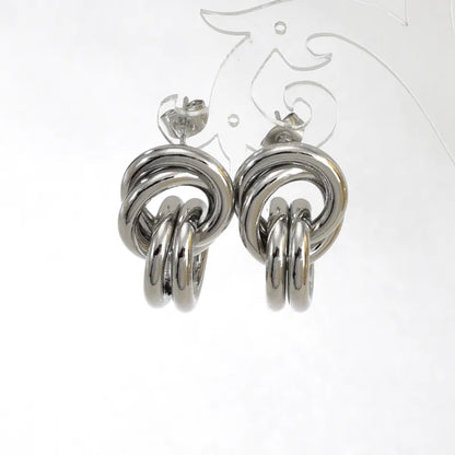 Σκουλαρίκια ατσάλι κόμπος-EA542