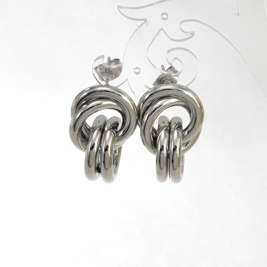 Σκουλαρίκια ατσάλι κόμπος-EA542