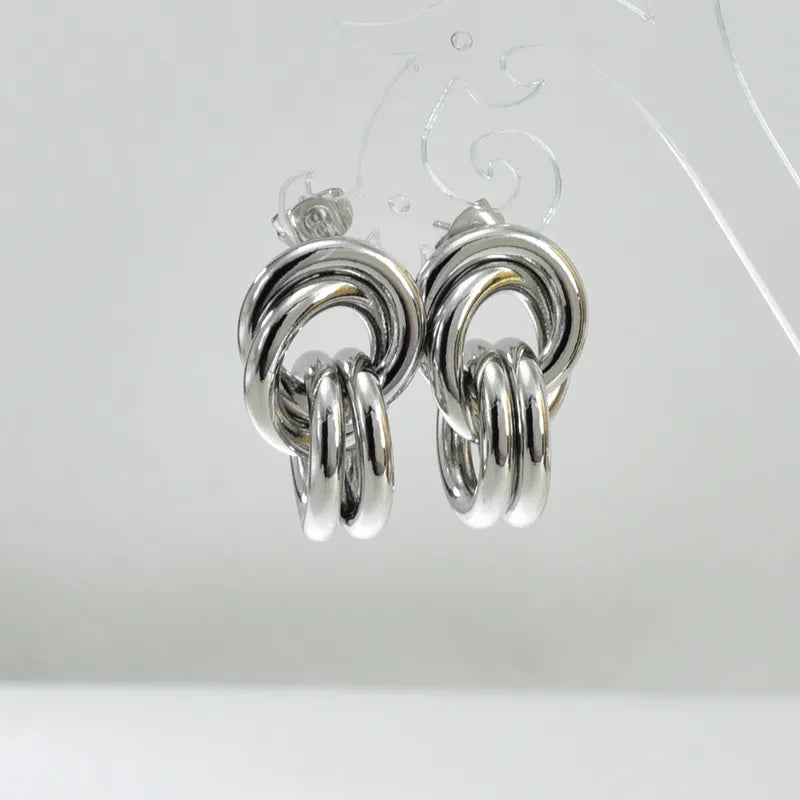 Σκουλαρίκια ατσάλι κόμπος-EA542